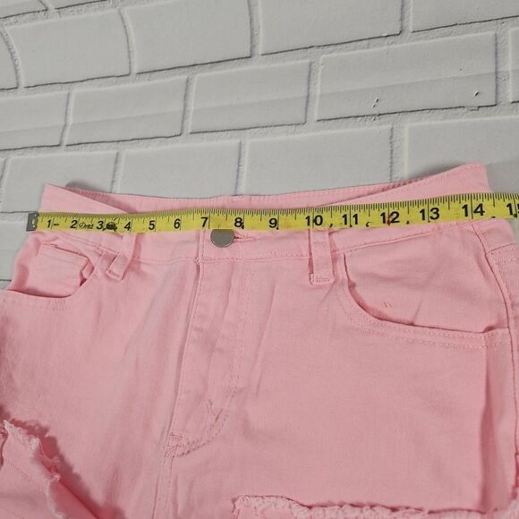 Women's Straight-leg Pants Embroidered Fashion I Stretch Patchwork Jeans Pink - Picture 9 of 12